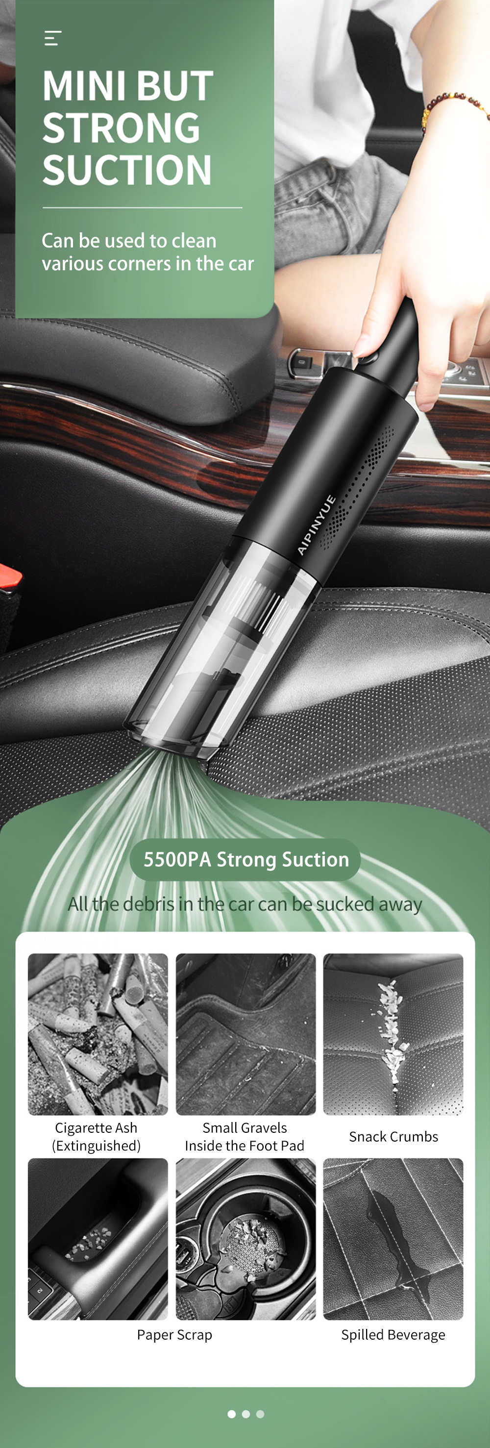 Handheld Vehicle Mini Cordless Car Vacuum Cleaner Filter for Home Dust Pet Hair