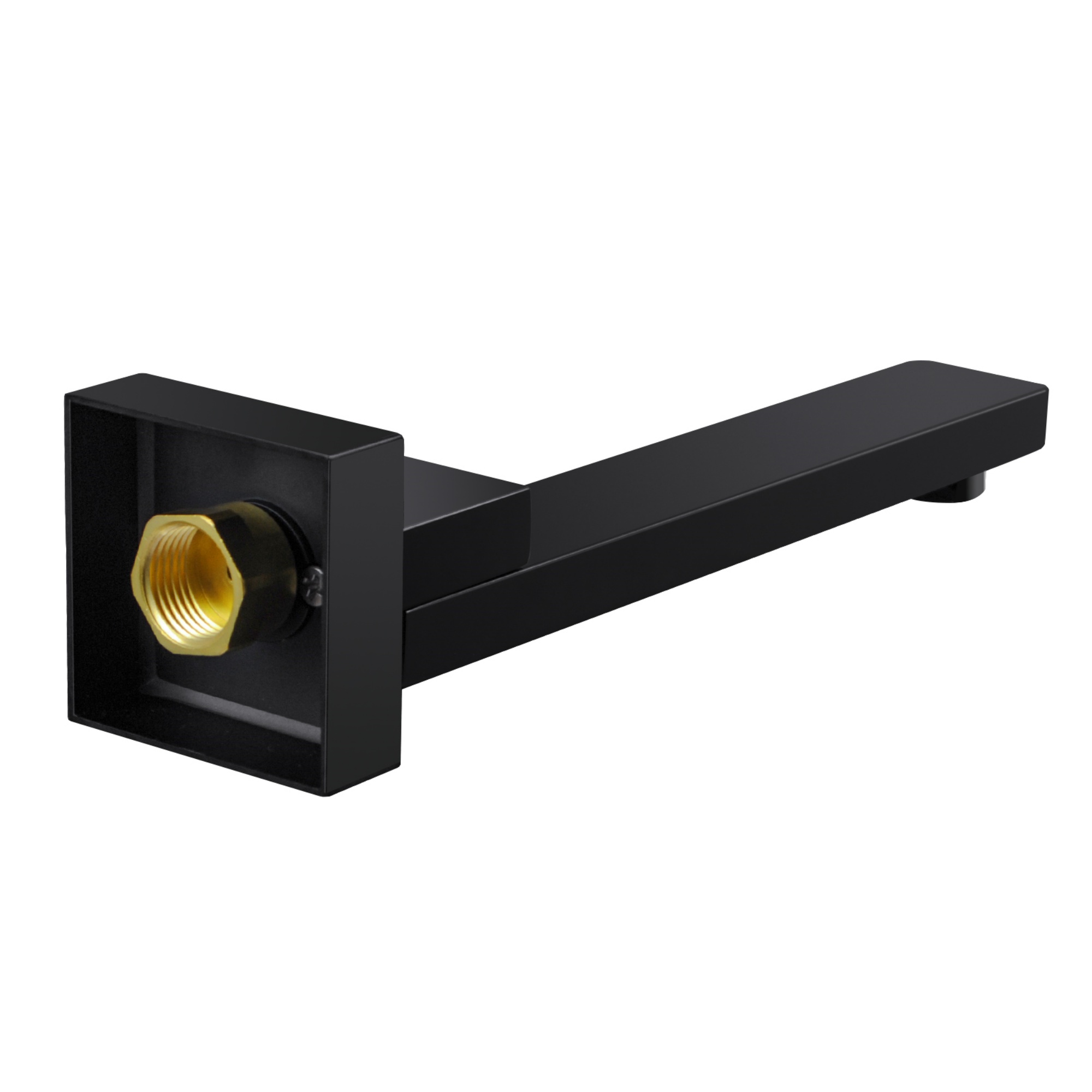 Square Brass Wall Bath Basin Sink Outlet Bathtub 360° Swivel Spout Wall Mounted Faucet