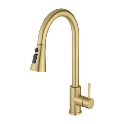 Stainless Steel 3 Function Pull Out Kitchen Sink Mixer Tap Laundry Basin 360° Swivel Spout Faucet Chrome/Black/Brushed Yellow Gold