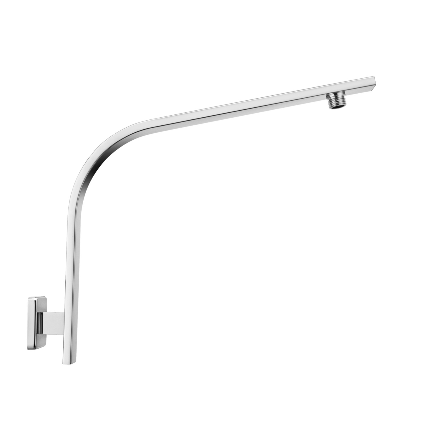 Square Chrome Wall Mounted Gooseneck Shower Arm Bathroom Extension Ra