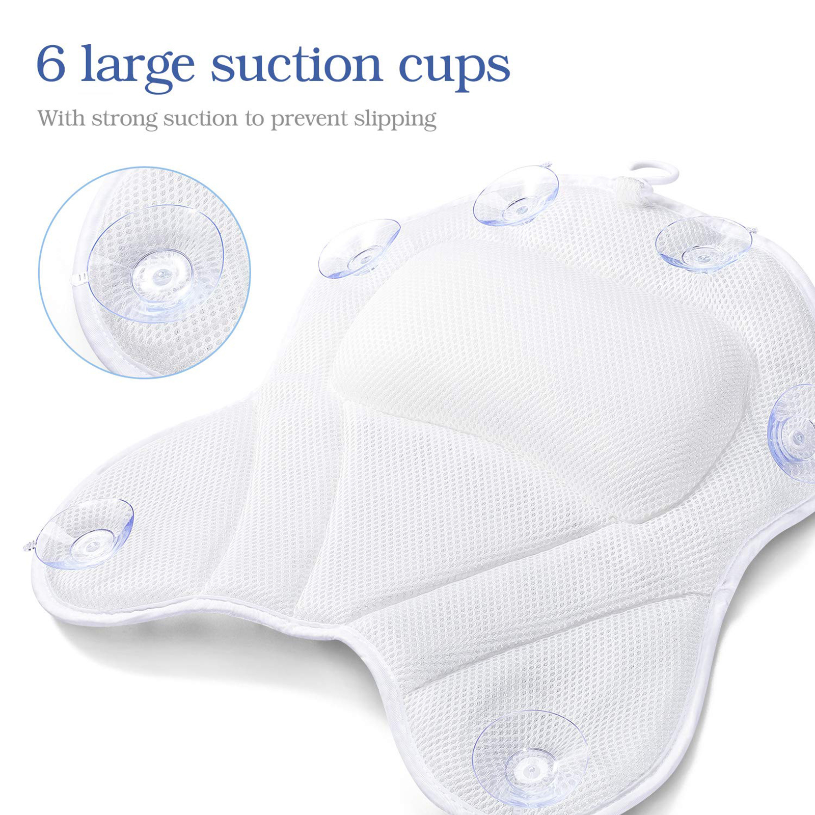 Home Spa Non-slip Neck Back Shoulders Support Bathtub Pillow Cushion Waterproof