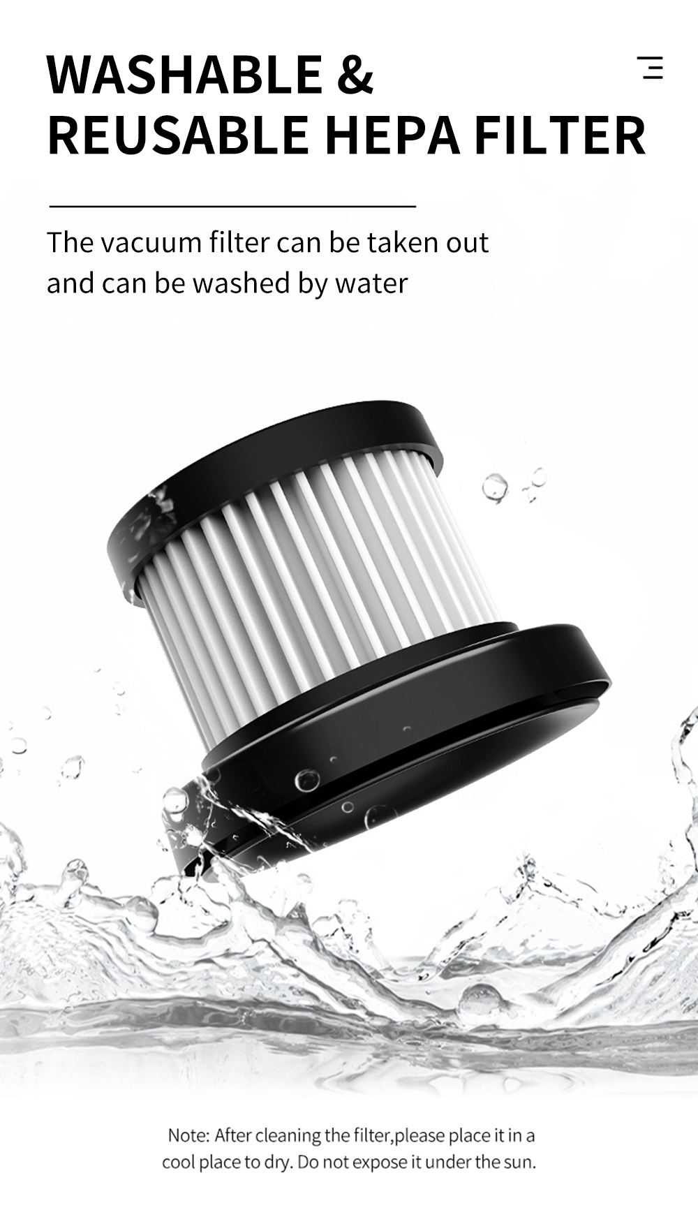 Handheld Vehicle Mini Cordless Car Vacuum Cleaner Filter for Home Dust Pet Hair