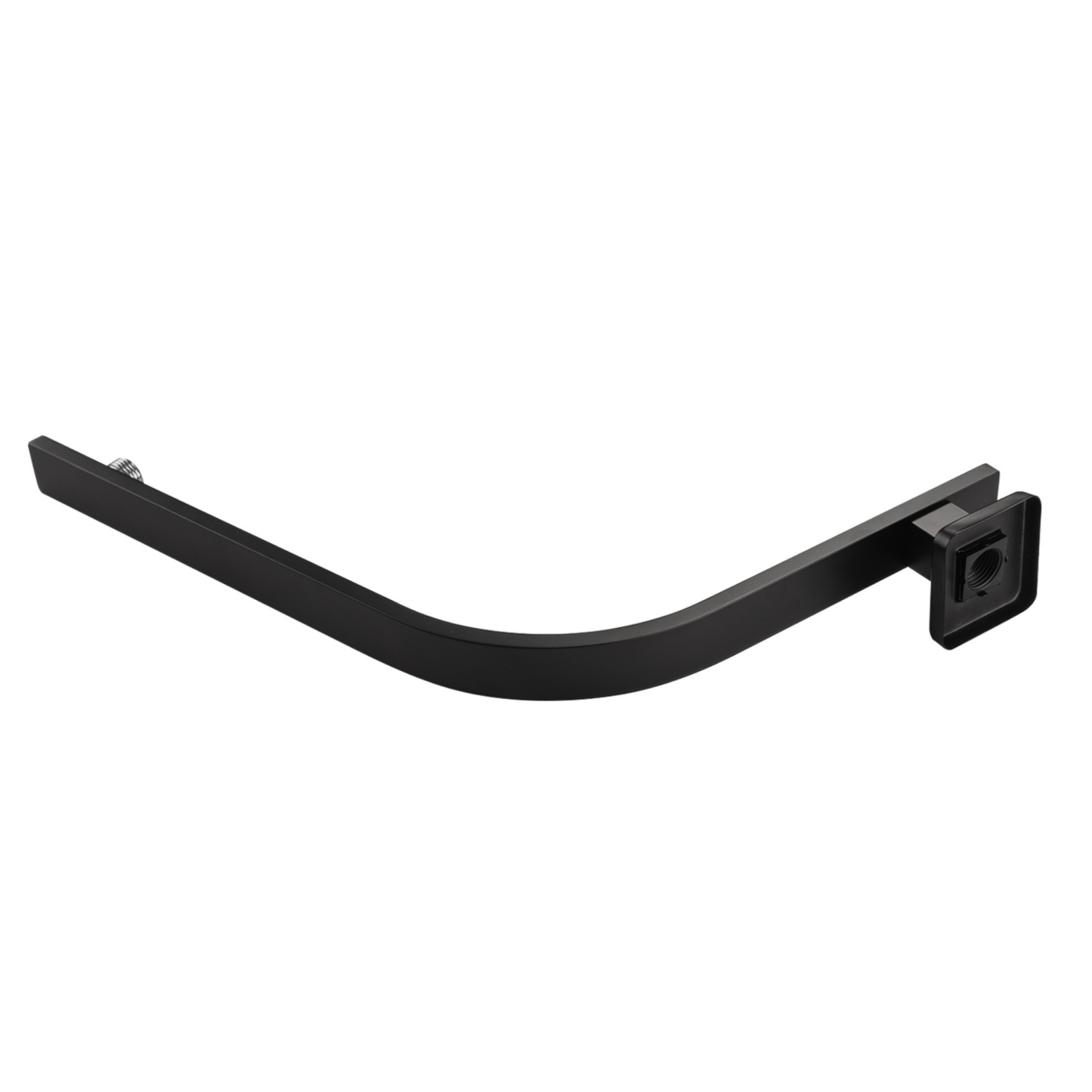Square Wall Mounted Gooseneck Shower Arm Bathroom Extension Rainfall Shower Arm Chrome/Black