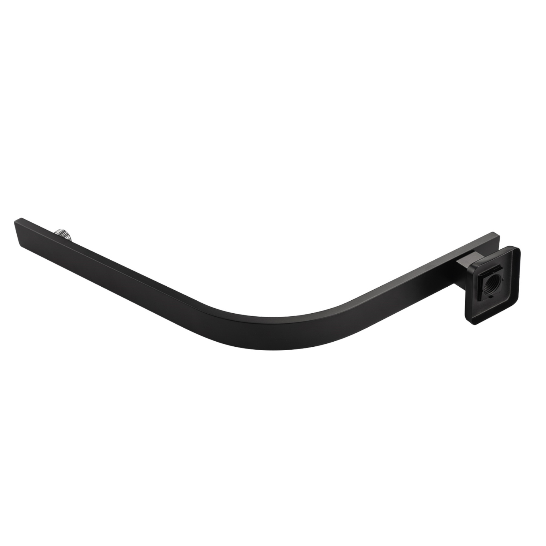 Square Wall Mounted Gooseneck Shower Arm Bathroom Extension Rainfall Shower Arm Chrome/Black