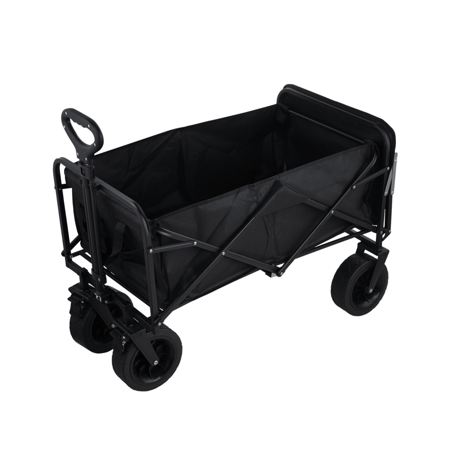Outdoor Foldable Wagon Cart Extended Beach Garden Trolley Tabletop Lockable Wheels
