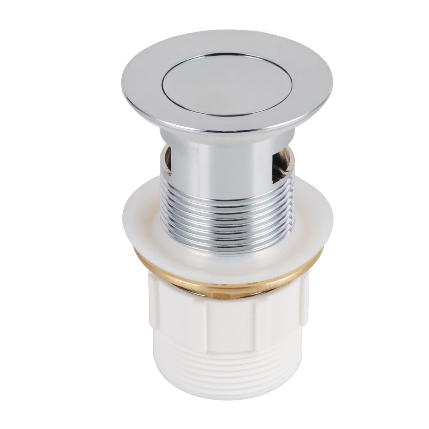 32/40mm Solid Brass Pop Up Waste Overflow Bathroom Basin Vanity Push Plug Drain Chrome/Matte Black/Brushed Gold