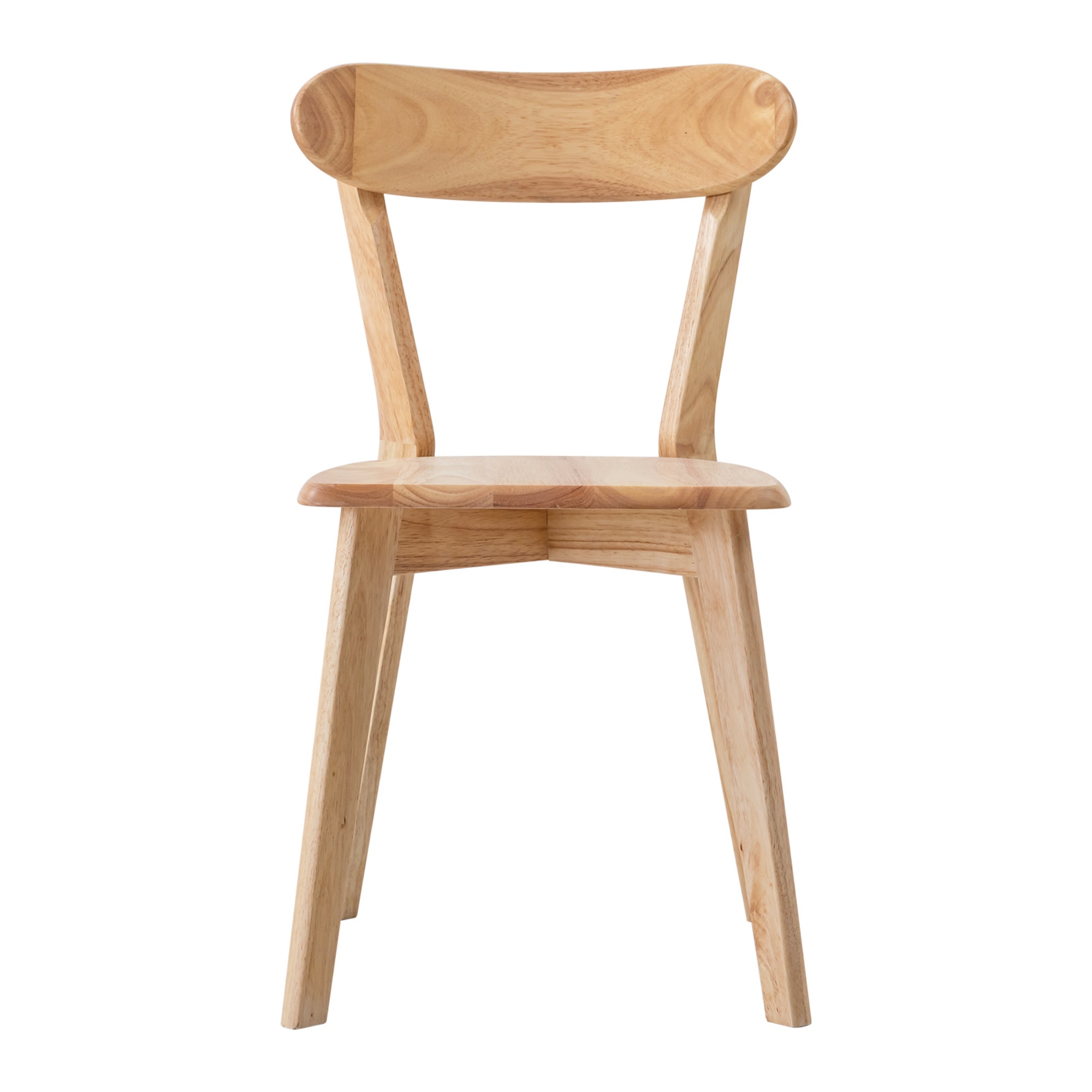 2PCs Rubber Wood Dining Chairs for Home Kitchen Restaurant Walnut/Natural/Black