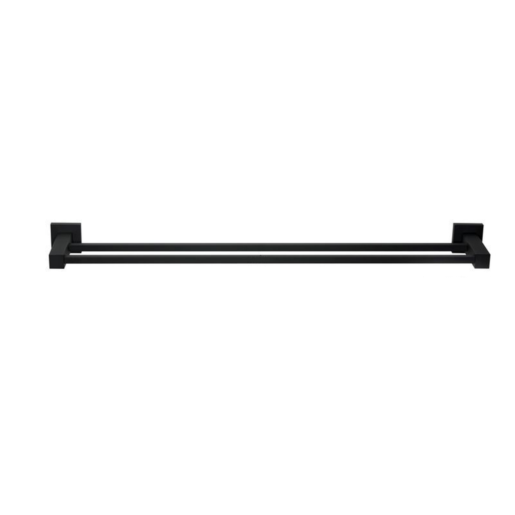 800mm Square Stainless Steel Bathroom Double Bars Towel Rail Rack Wall Mounted Clothes Hanger Holder Chrome/Black