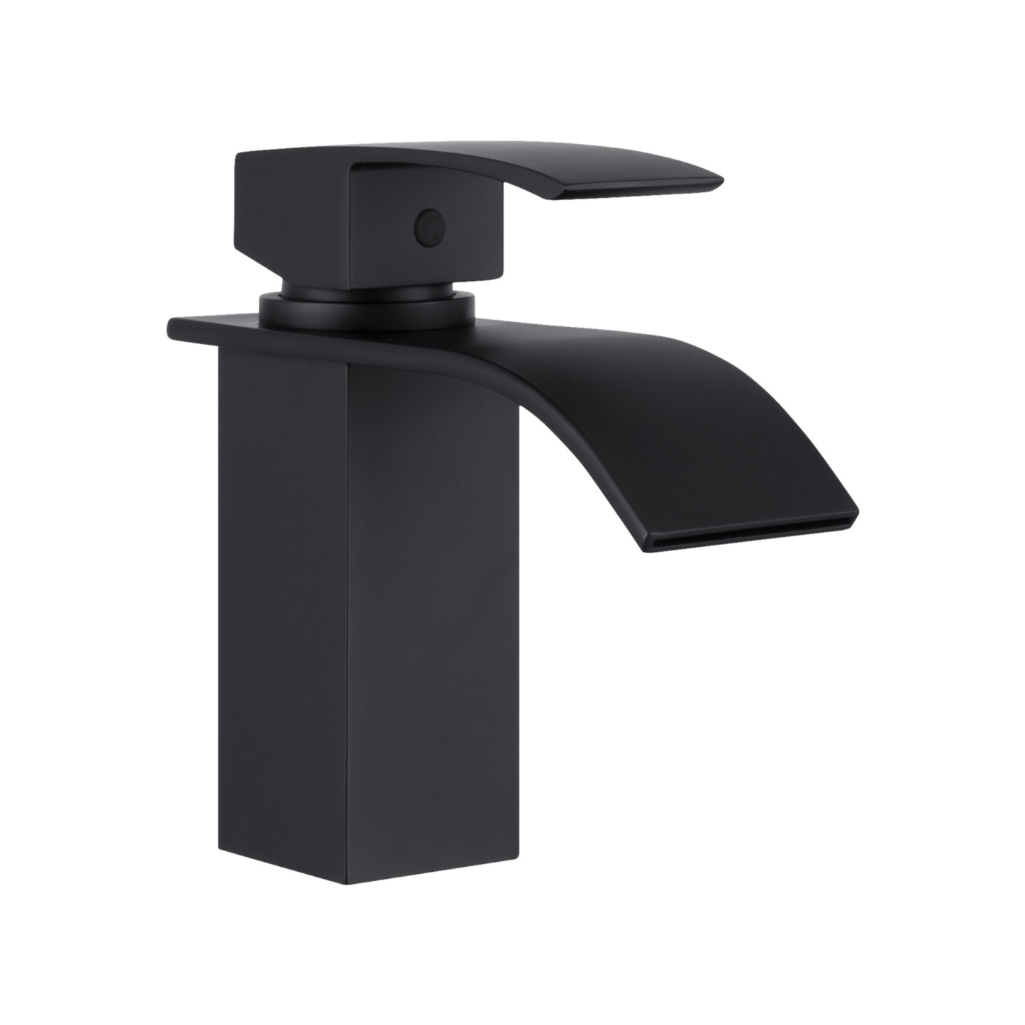 Square Brass Bathroom Basin Mixer Tap Laundry Sink Waterfall Spout Vanity Faucet Chrome/Black