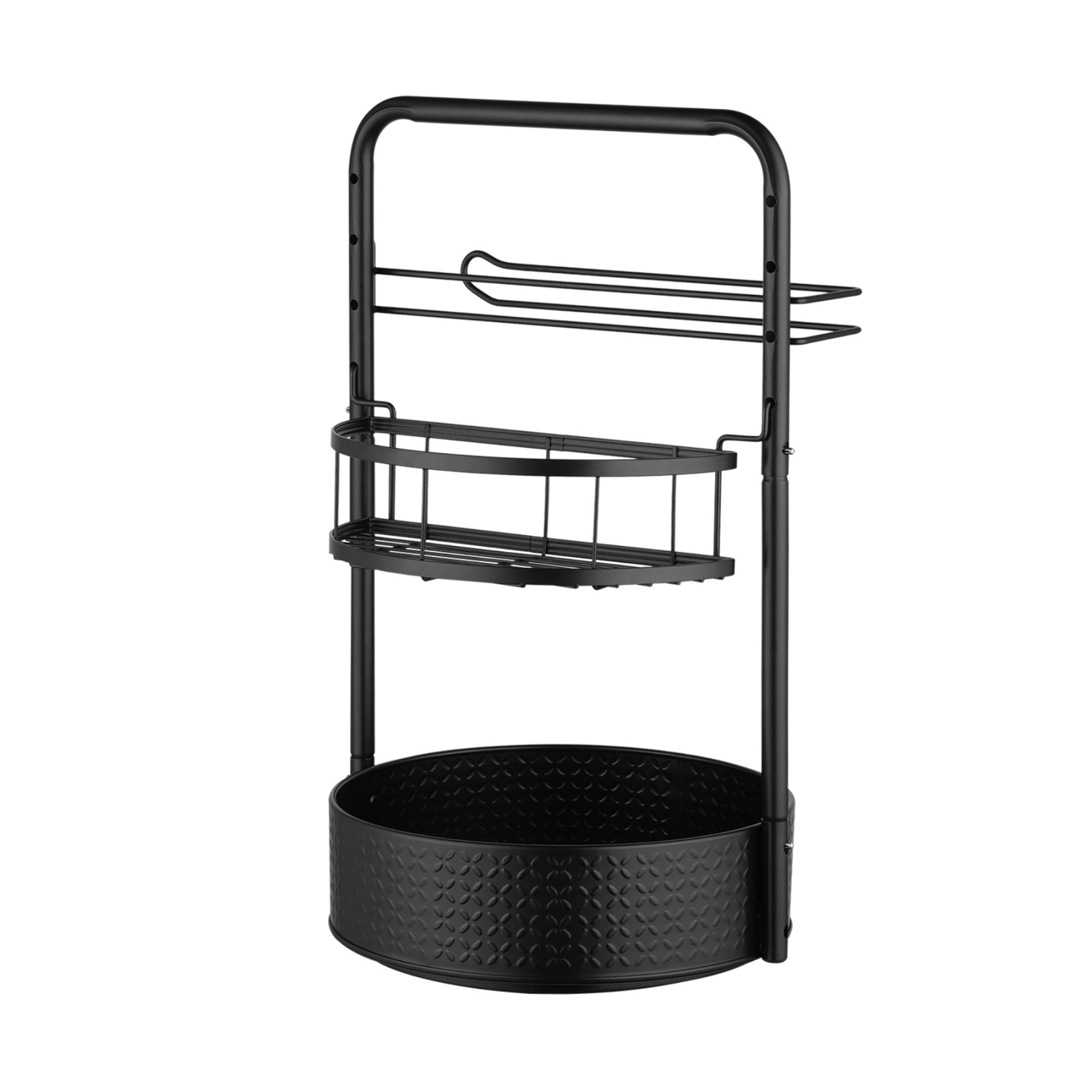 2 Tier Kitchen Rotating Spice Seasoning Lazy Susan Organizer Rack Paper Hanger Black Bathroom Cosmetics Lotion Storage Towel Holder