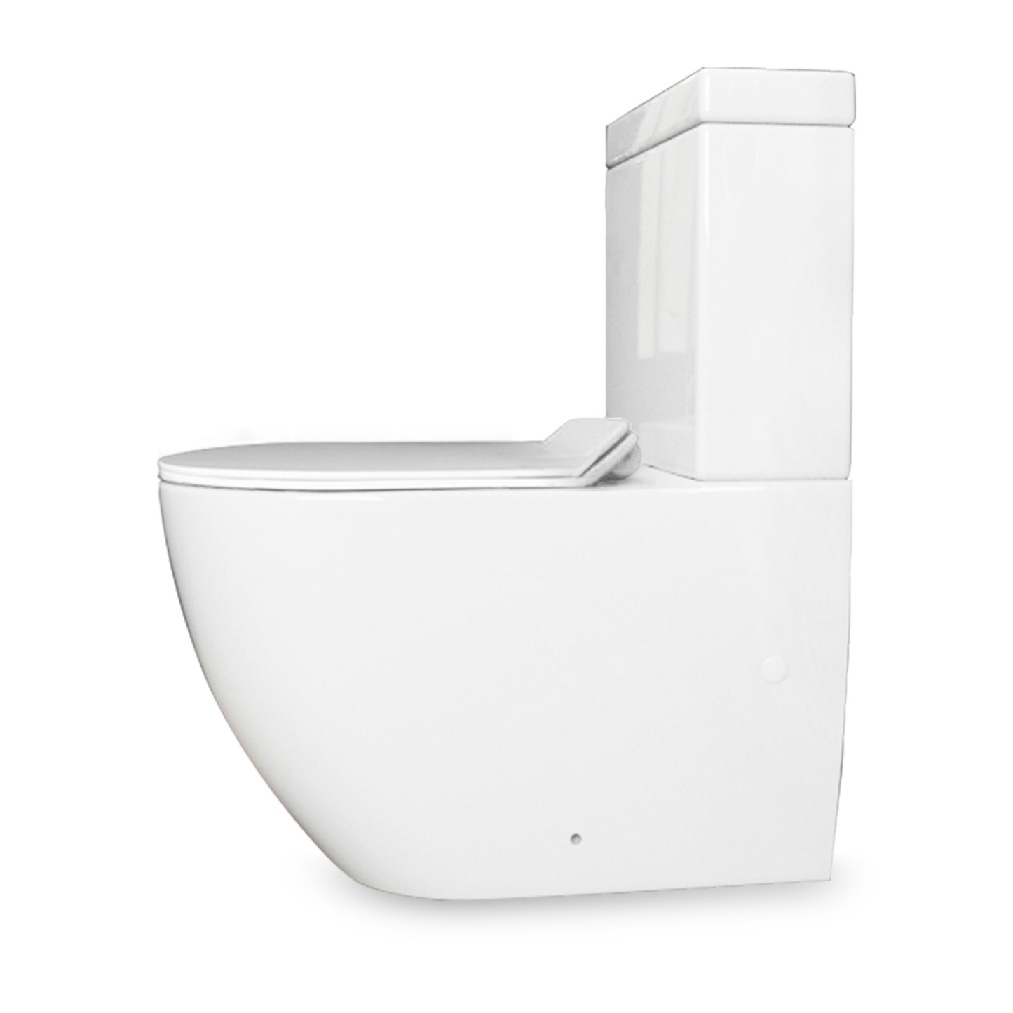 Ceramic Tornado Rimless Wall Faced Toilet Suite Bathroom Hygiene Dual Flush Soft Close Seat Black/White