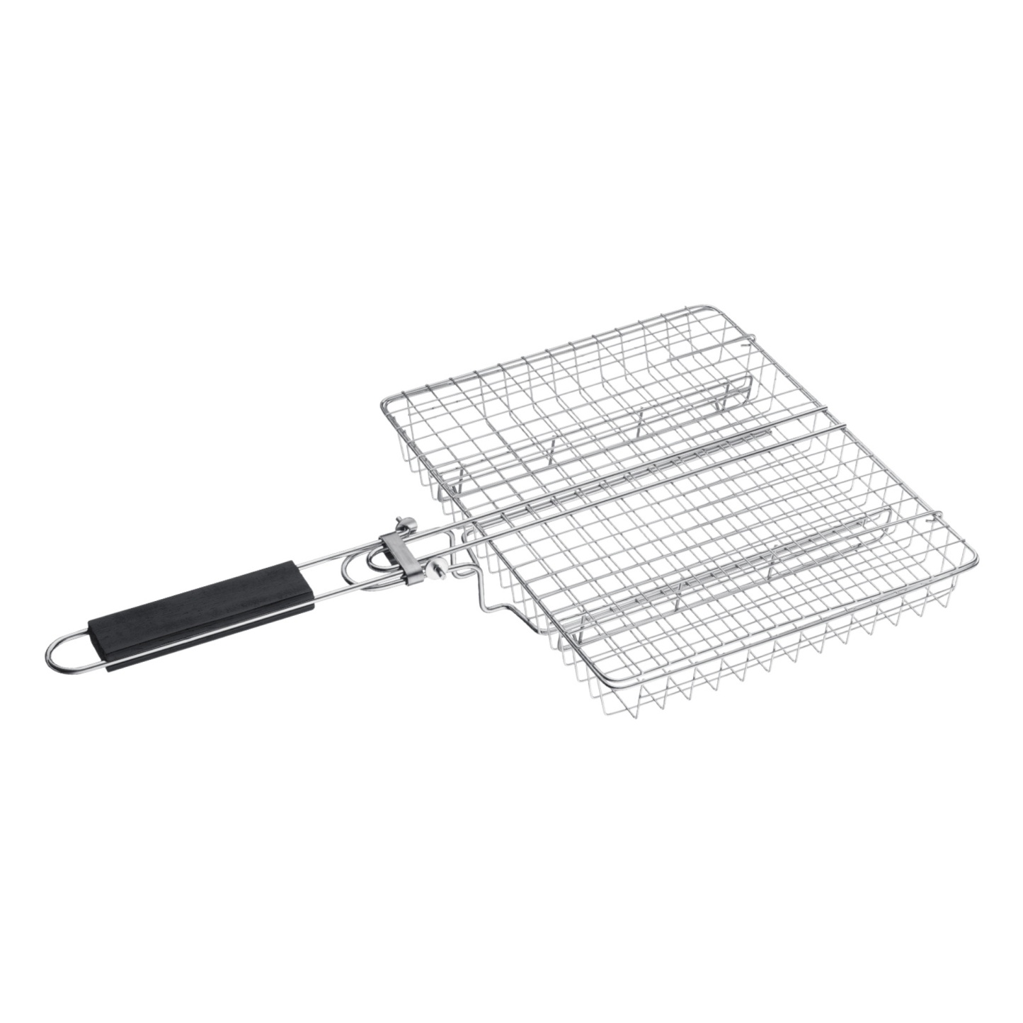 Rectangular Stainless Steel Grill Basket Outdoor Camping Portable BBQ Wire Mesh Rack Net Clamp 