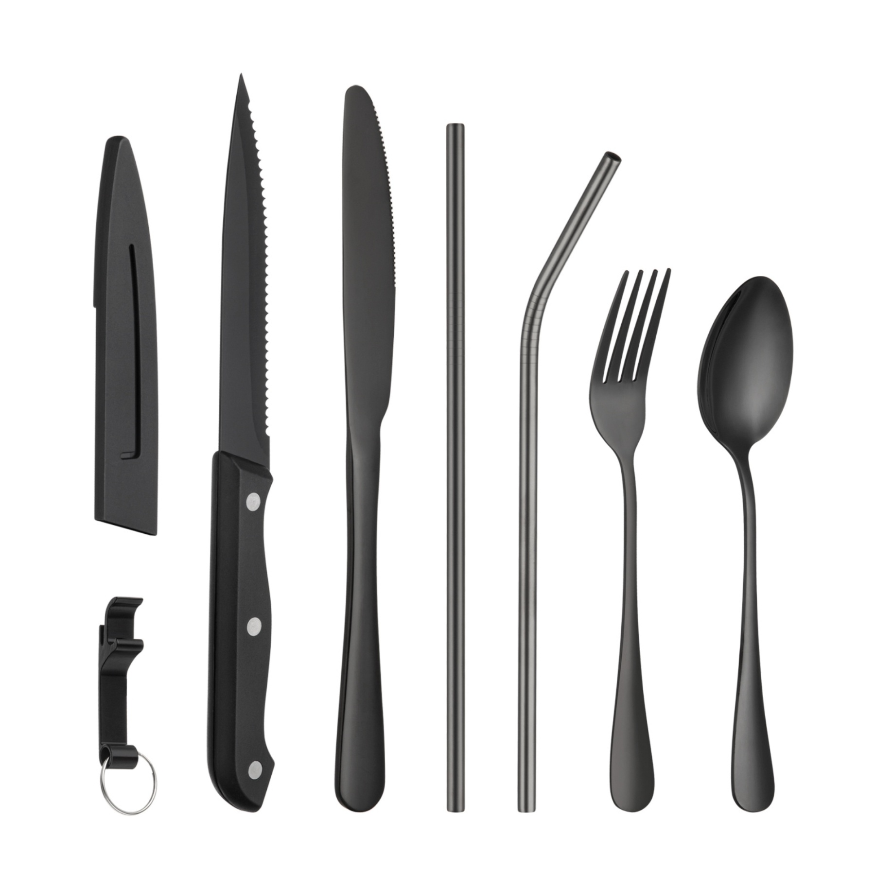 10PCs Portable Stainless Steel Cutlery Set Travel Camping Utensils Fork Knife Spoon Picnic Tableware