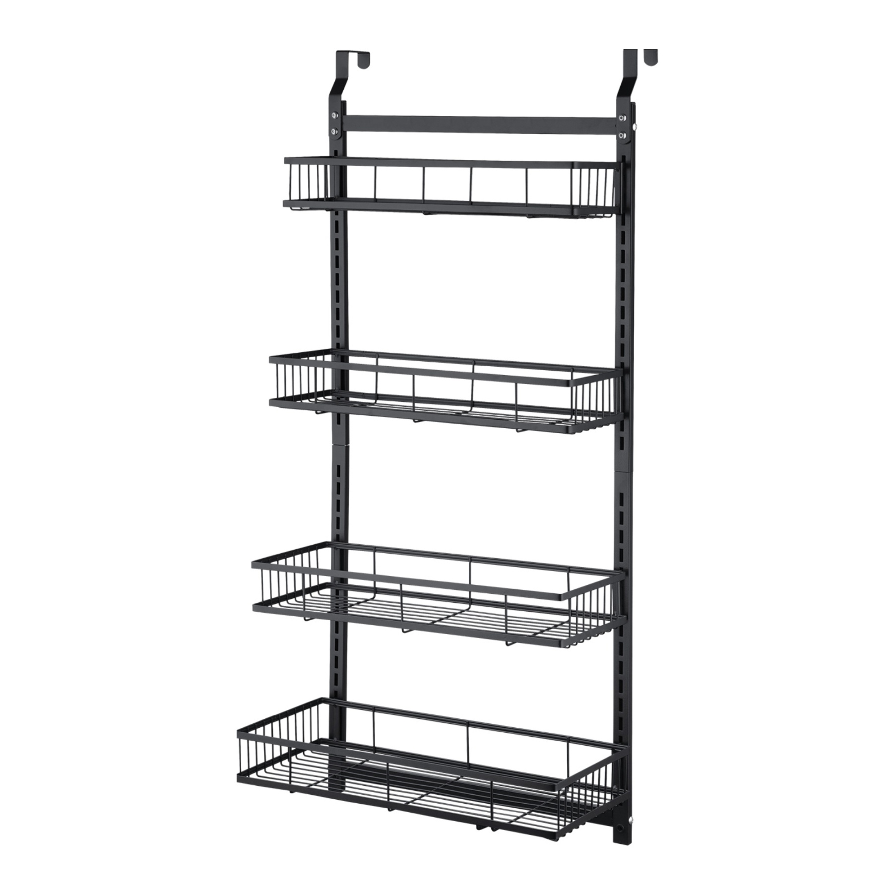 4 Tiers Hanging Bathroom Storage Rack Over Door Shower Caddy Basket Bath Storage Holder Organizer Shelf Black