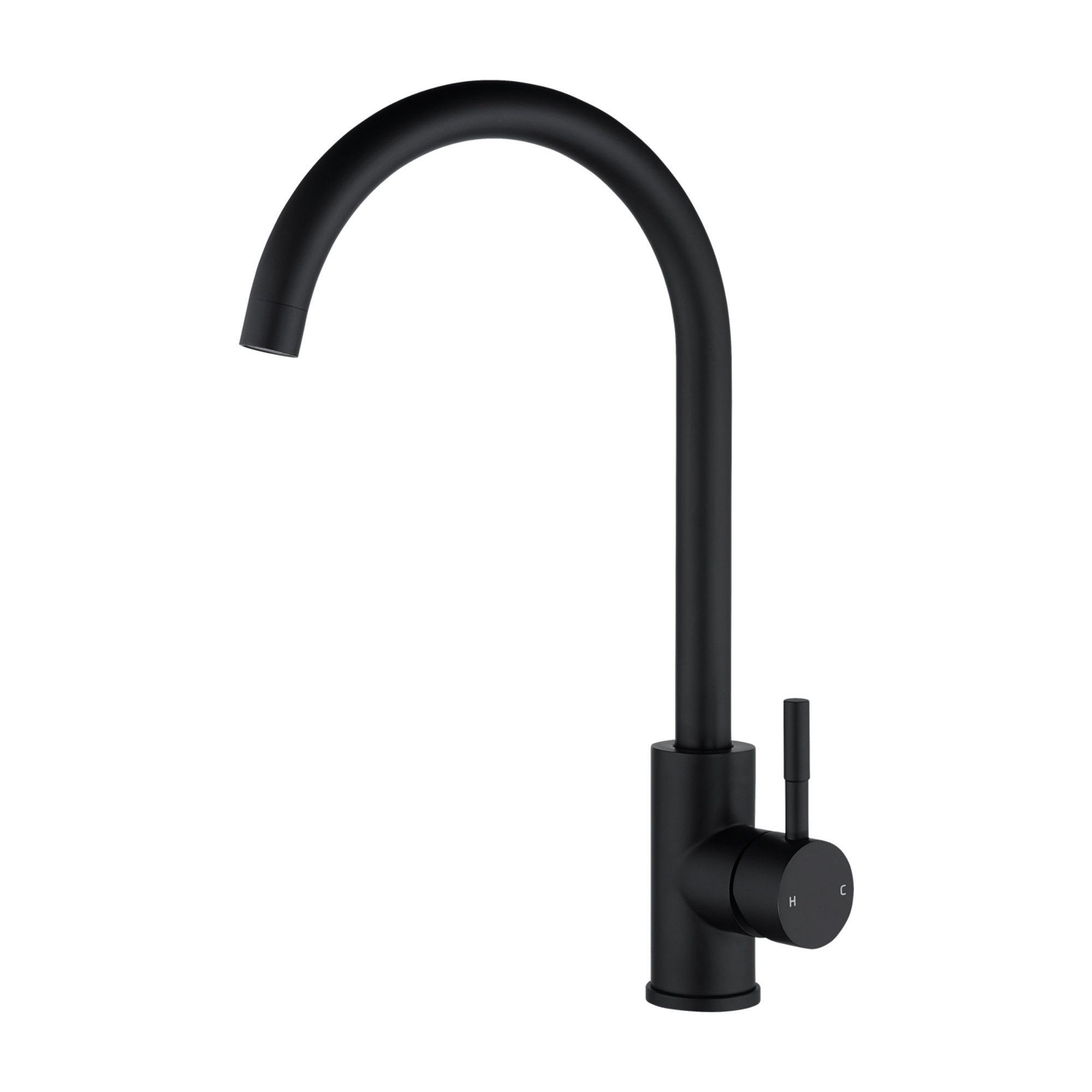 Stainless Steel Round Kitchen Sink Mixer Tap 360° Swivel Spout Laundry Basin Faucet Chrome/Matte Black