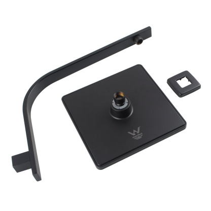 204mm Square  Bath Swivel Rain Shower Head Set Bathroom High Pressure Wall Shower Head Gooseneck Shower Arm Chrome/Black