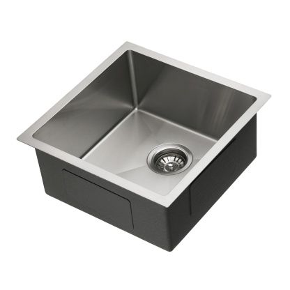 440x440mm Single Stainless Steel Kitchen Sink Smart Hand Free Drainage Top/Flush/Under Mount Satin Brush/Nano Black/Yellow Gold