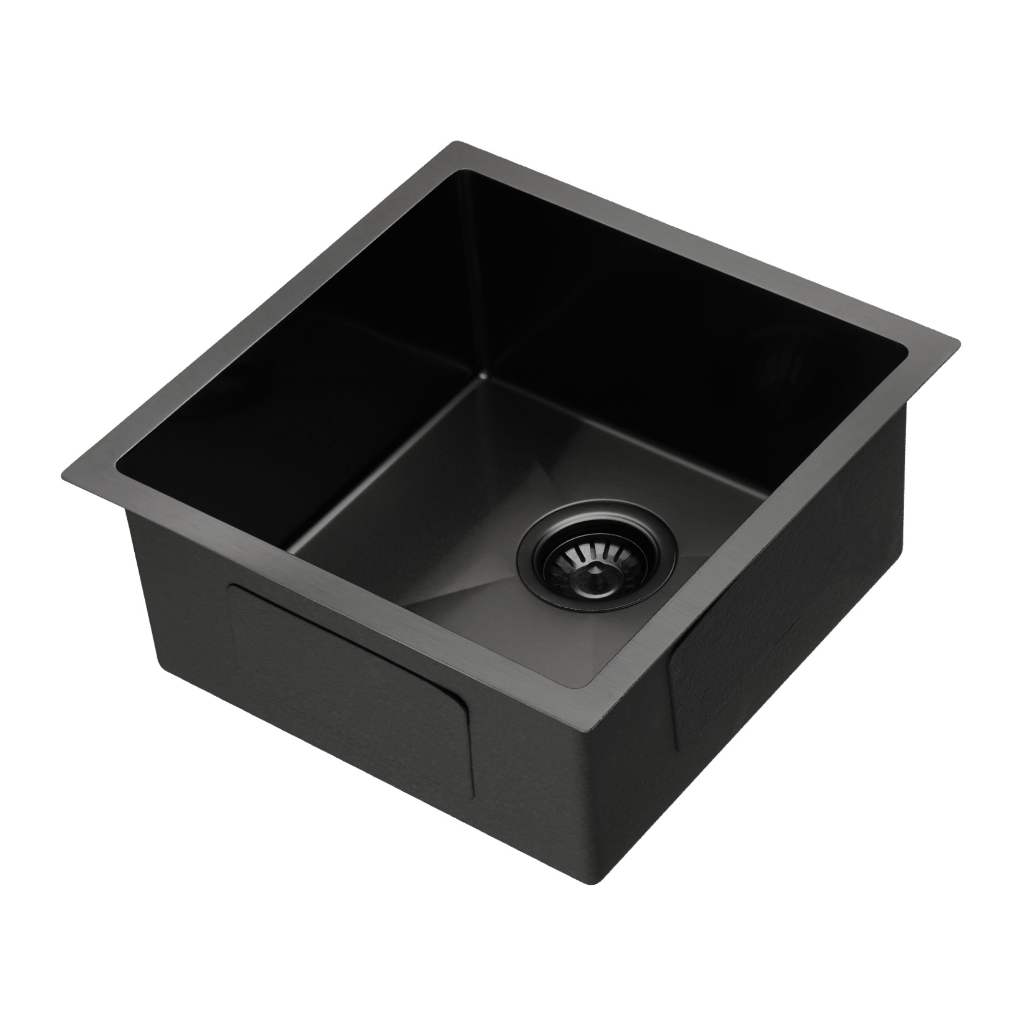 440x440mm Single Stainless Steel Kitchen Sink Smart Hand Free Drainage Top/Flush/Under Mount Satin Brush/Nano Black/Yellow Gold