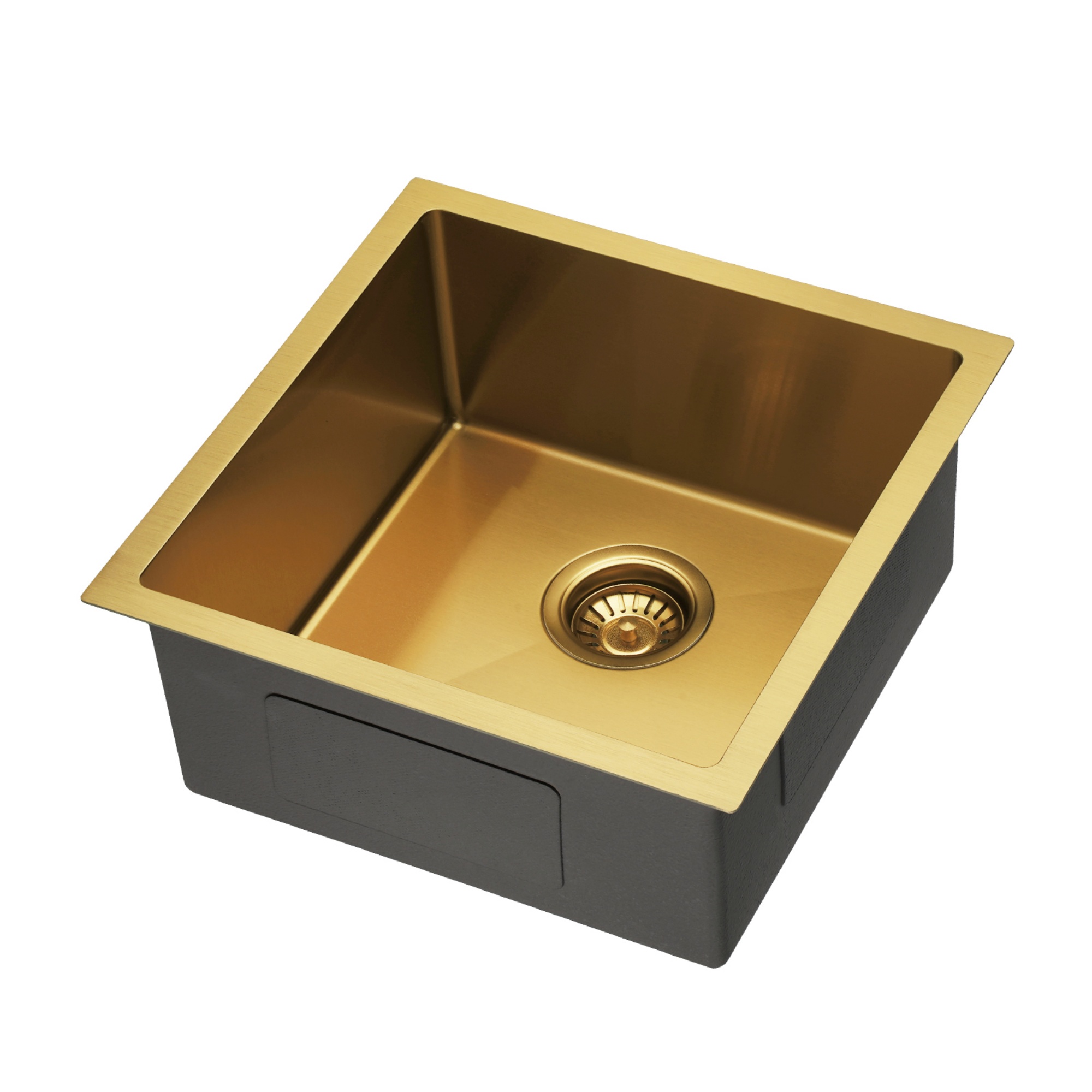 440x440mm Single Stainless Steel Kitchen Sink Smart Hand Free Drainage Top/Flush/Under Mount Satin Brush/Nano Black/Yellow Gold