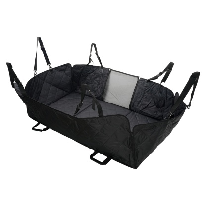 Large Water Proof Hard Bottom Pet Car Back Seat Cover Extendable Dog Cat Protector Mat Black/Grey