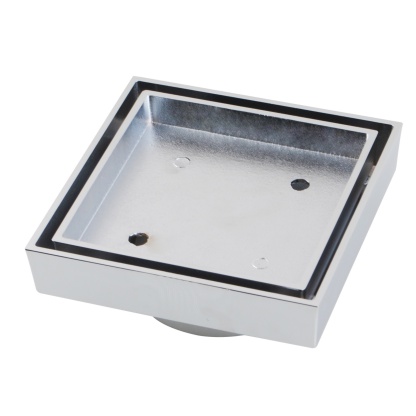 115mm Solid Brass Tile Insert Shower Floor Waste Bathroom Square Great Drain Water Outlet Chrome/Brushed Chrome