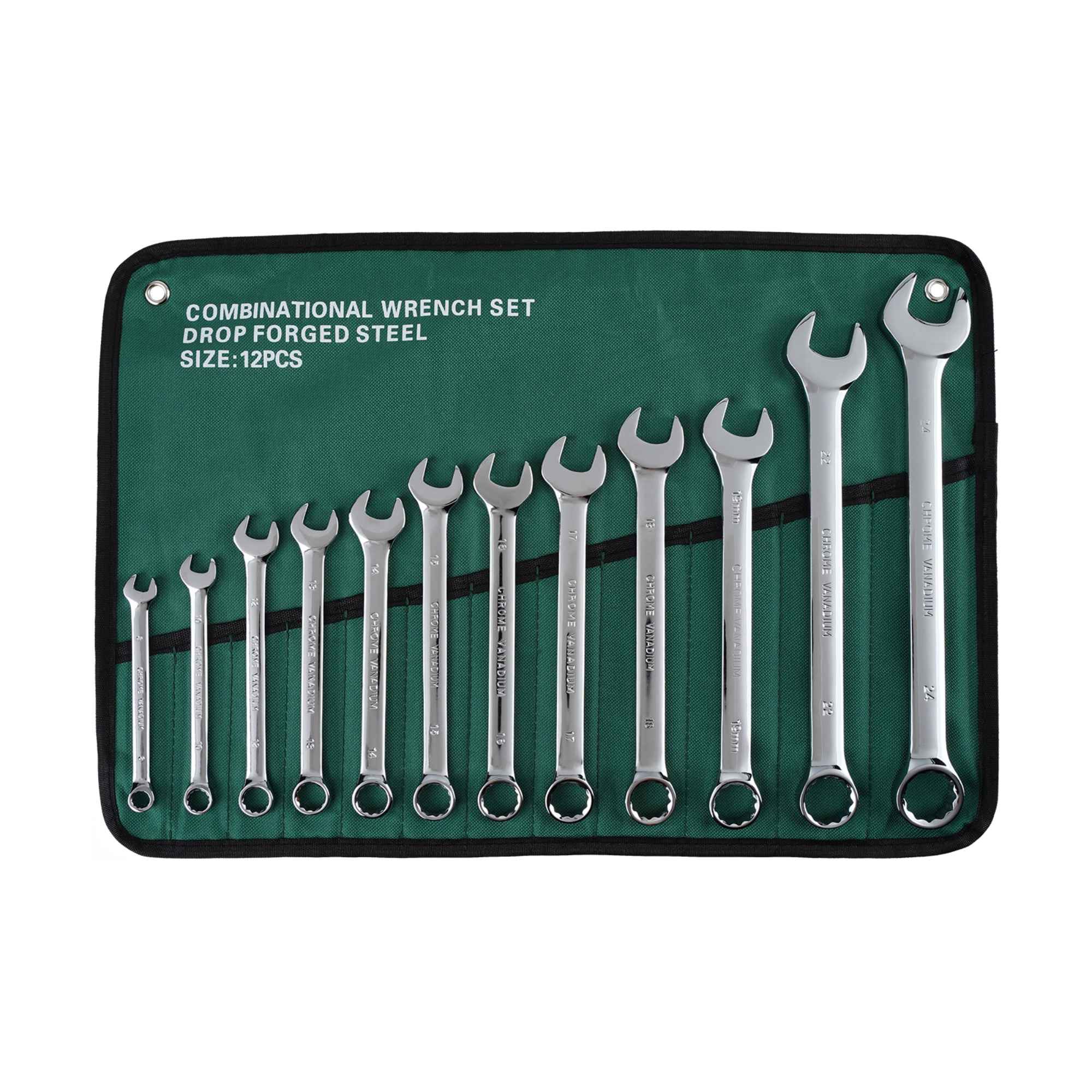 12PCs Ratchet Gear Spanner Repairs Set Combination Ring Open End Wrench Hand Tool Kit