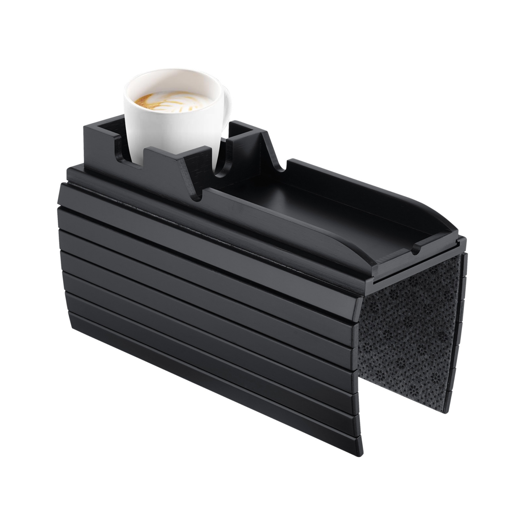 Multi-functional Bamboo Slide-Away Sofa Armrest Tray for Drinks Cellphone Remote Snacks Detachable Couch Arm Cup Holder Tray