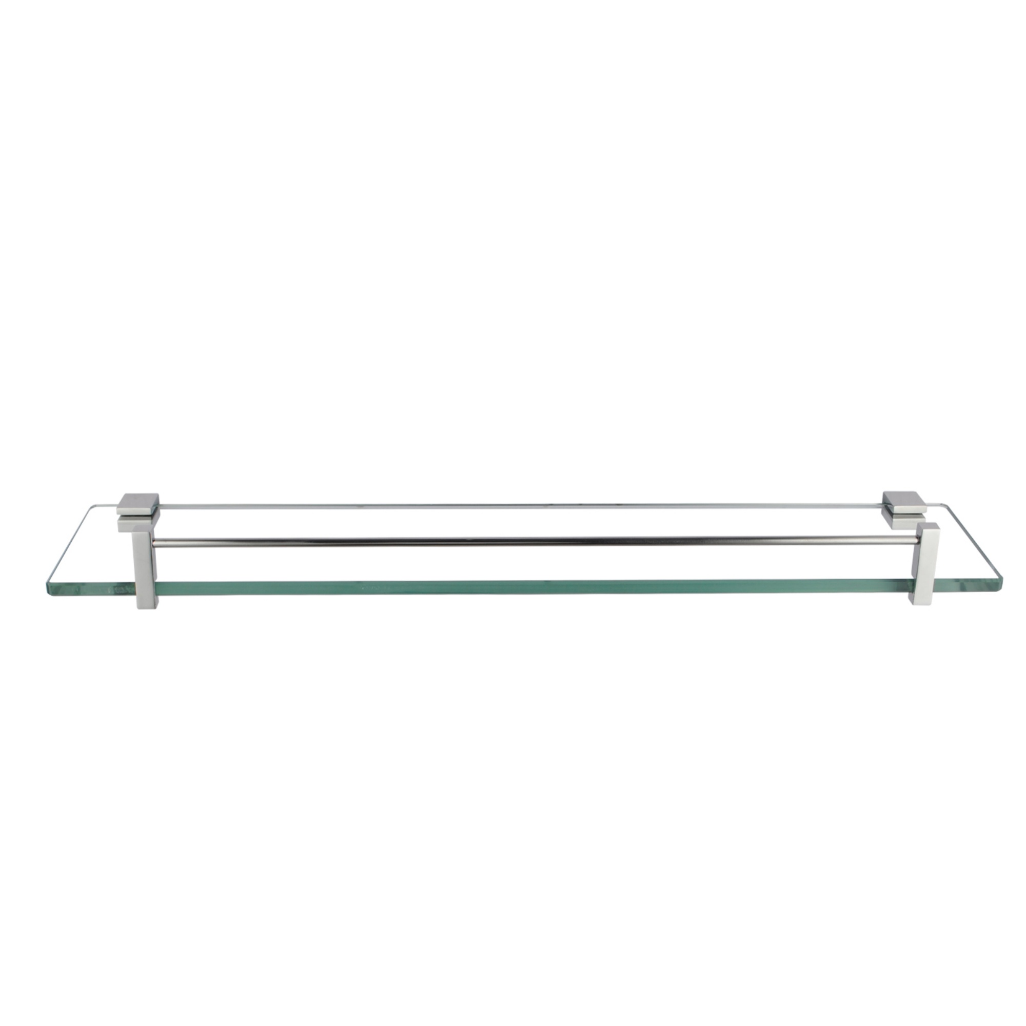 500mm Bathroom Glass Single Shelf Bath Shower Towel Clothes Holder Hanger Rail Rack Chrome/Black