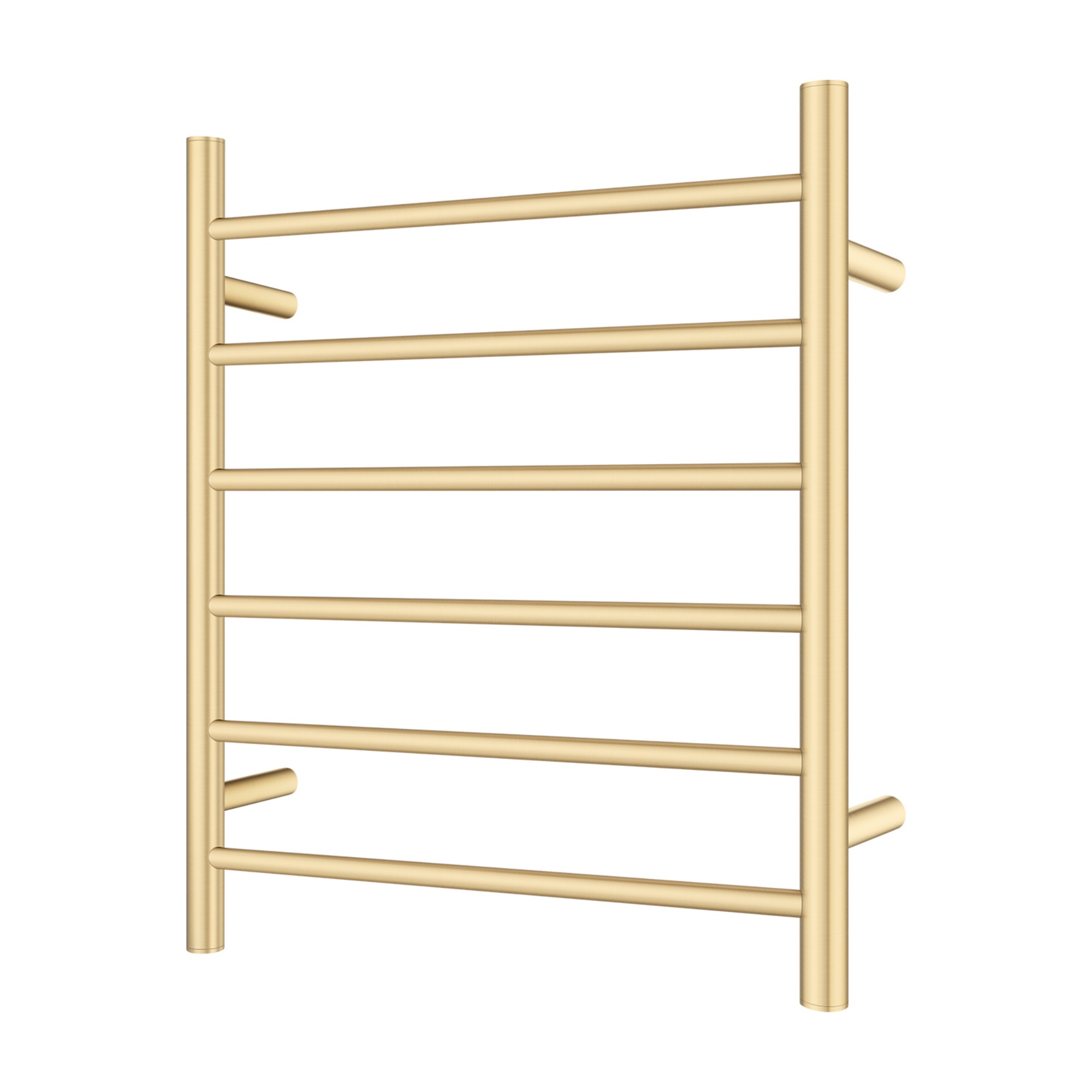 Round Aluminum Electric Heated Towel Rail Rack 6 Bars Bathroom Wall Mounted Warmer Towel Dryer Holder Hanger Silver/Black/Brushed Yellow Gold