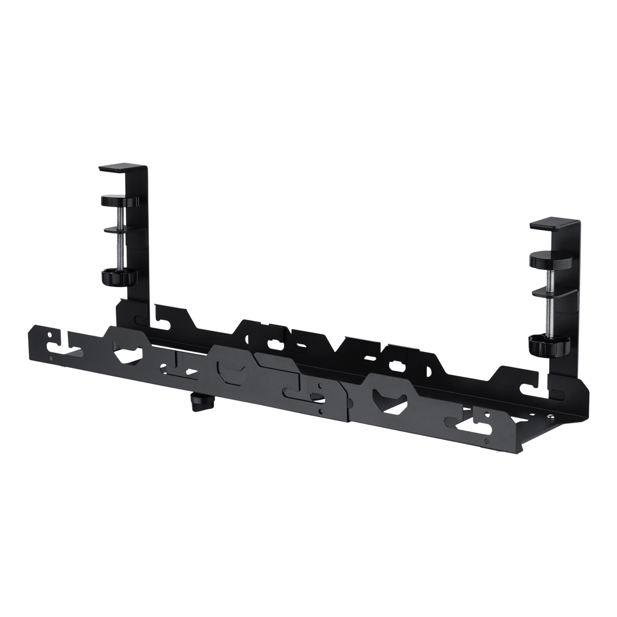 Extendable 45-72cm Under Desk Cable Management Tray Single Layer Cord Wire Power Holder Organizer White/Black