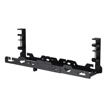 Extendable 45-72cm Under Desk Cable Management Tray Single Layer Cord Wire Power Holder Organizer White/Black