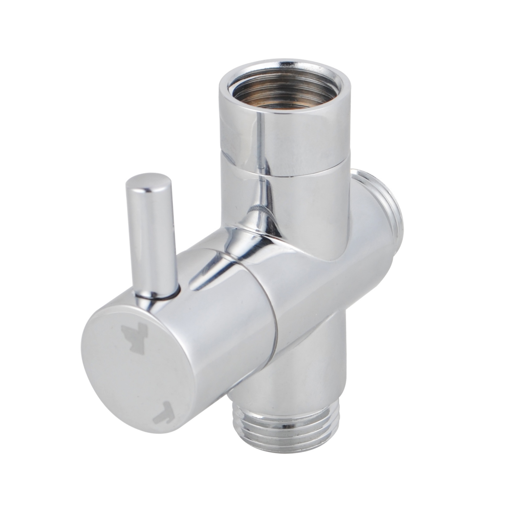 Bathroom Toilet Douch Bidet Diverter Valve Shower Shattaf Sprayer Water Adapter Chrome/Black