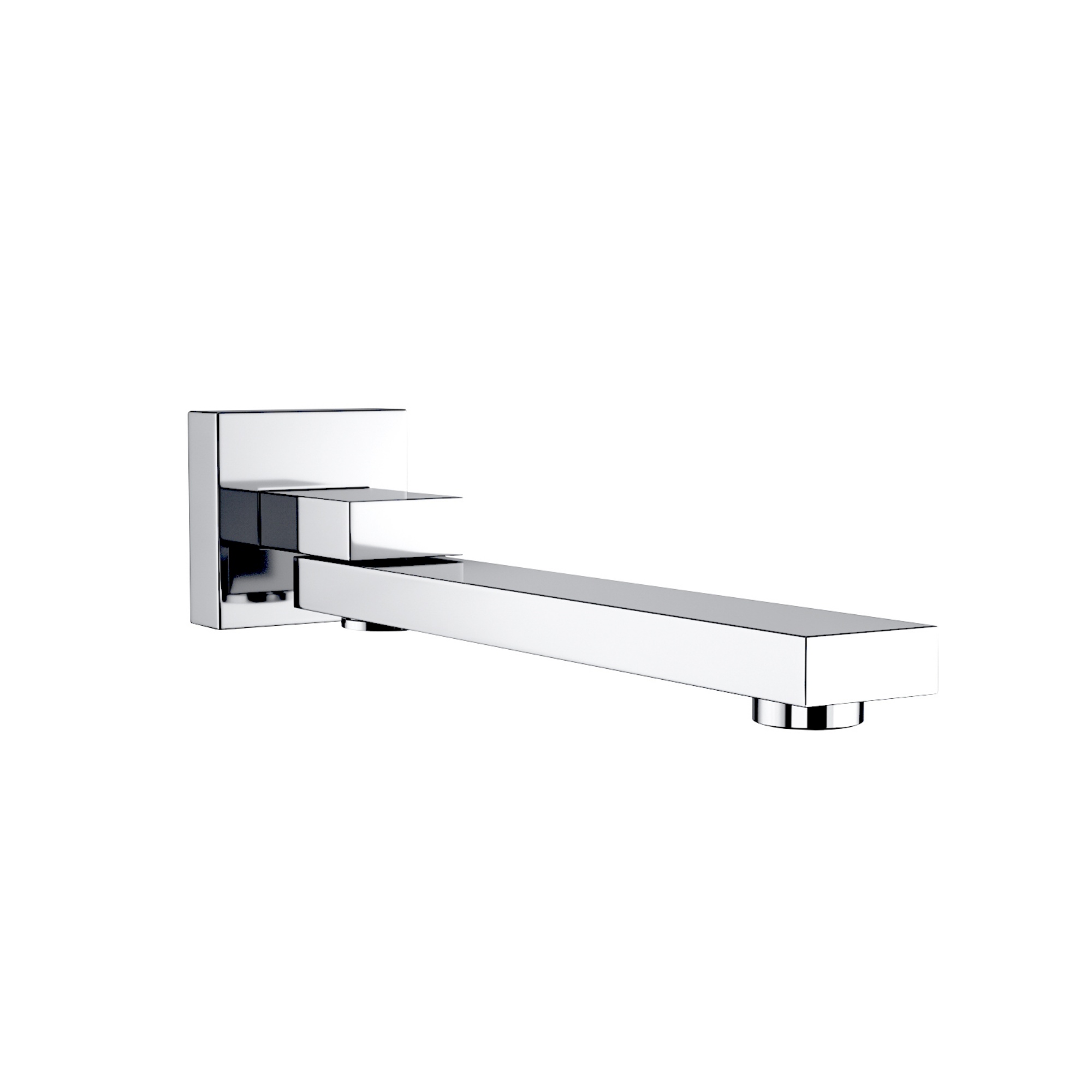 Square Brass Wall Bath Basin Sink Outlet Bathtub 360° Swivel Spout Wall Mounted Faucet