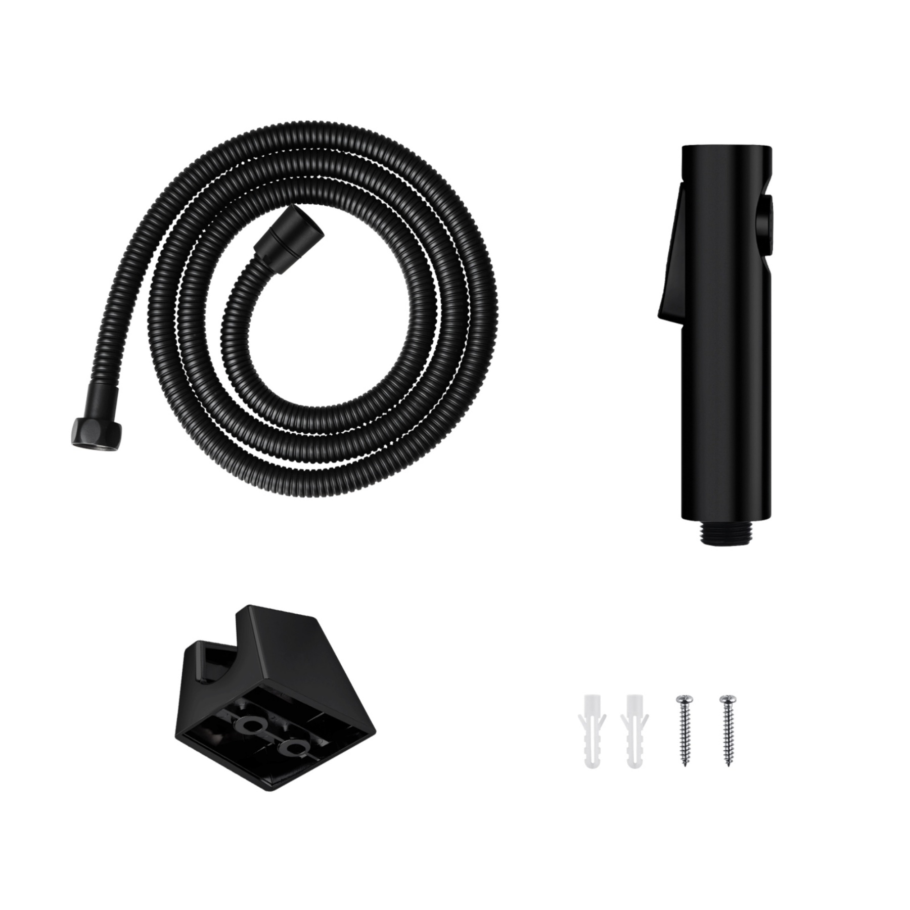 Round Stainless Steel Bathroom Hand-Held Shower Head Douche Toilet Bidet Spray Kit Shattaf 1.2m Hose Chrome/Black