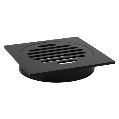 110mm Square Brass Bathroom Shower Drain Floor Waste Laundry Floor Water Outlet Chrome/Matte Black