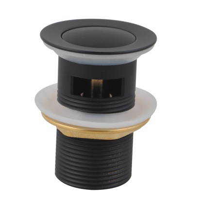 32/40mm Solid Brass Pop Up Waste Overflow Bathroom Basin Vanity Push Plug Drain Chrome/Matte Black/Brushed Gold
