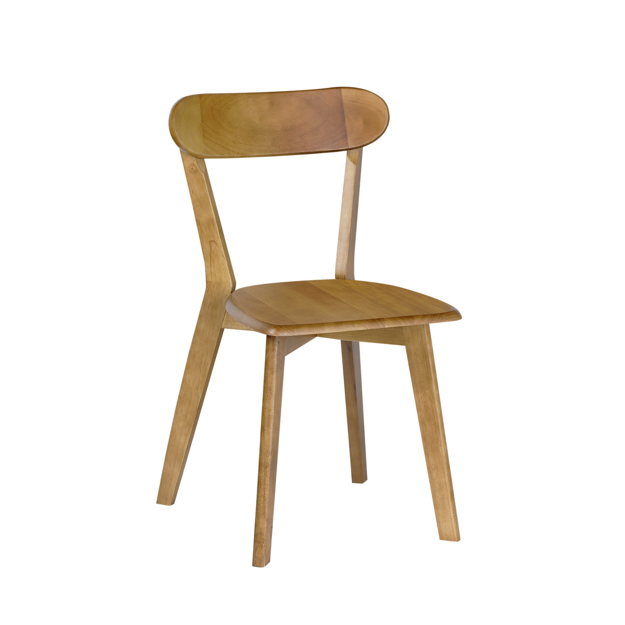 2PCs Rubber Wood Dining Chairs for Home Kitchen Restaurant Walnut/Natural/Black