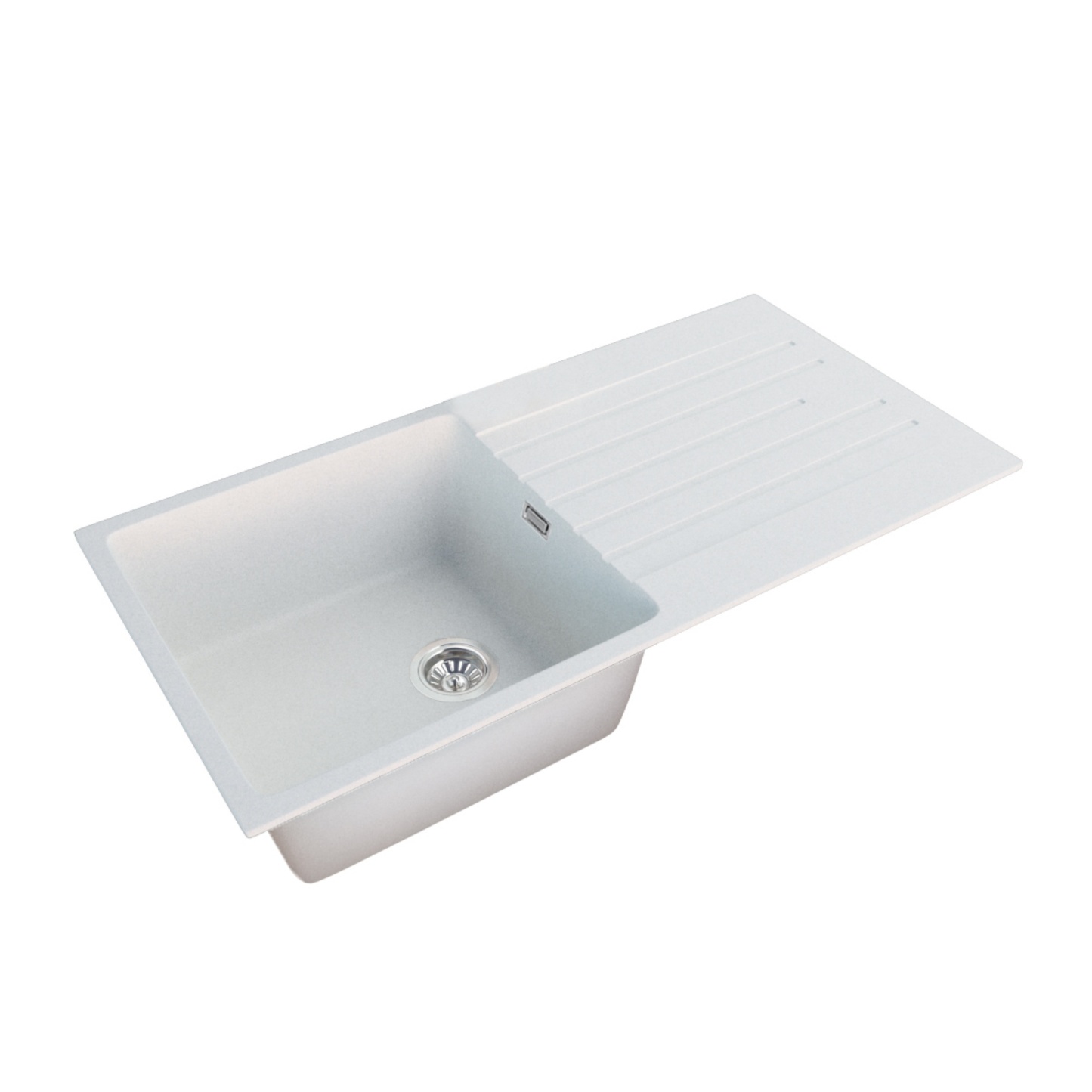 1000mm Granite Stone Single Bowl Kitchen Basin Sink Drainer Board Under/Top Mount Metallic Black/Metallic White