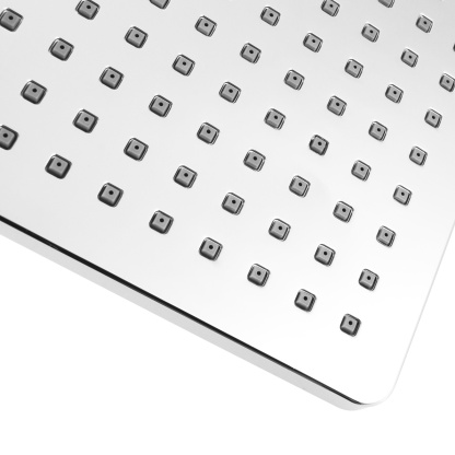 204mm Square  Bath Swivel Rain Shower Head Set Bathroom High Pressure Wall Shower Head Gooseneck Shower Arm Chrome/Black