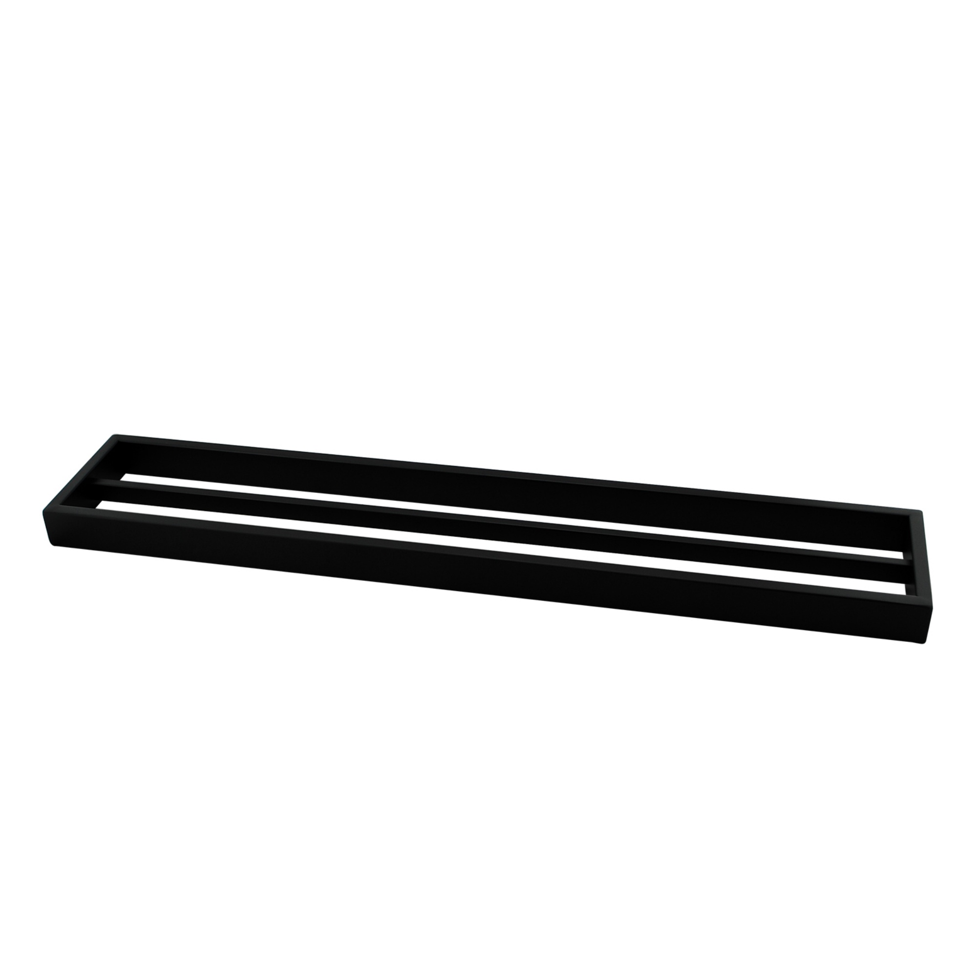 600mm Bathroom Square Stainless Steel Double Towel Rail 2 Bars Clothes Hanger Holder Rack Chrome/Black