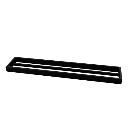 600mm Bathroom Square Stainless Steel Double Towel Rail 2 Bars Clothes Hanger Holder Rack Chrome/Black