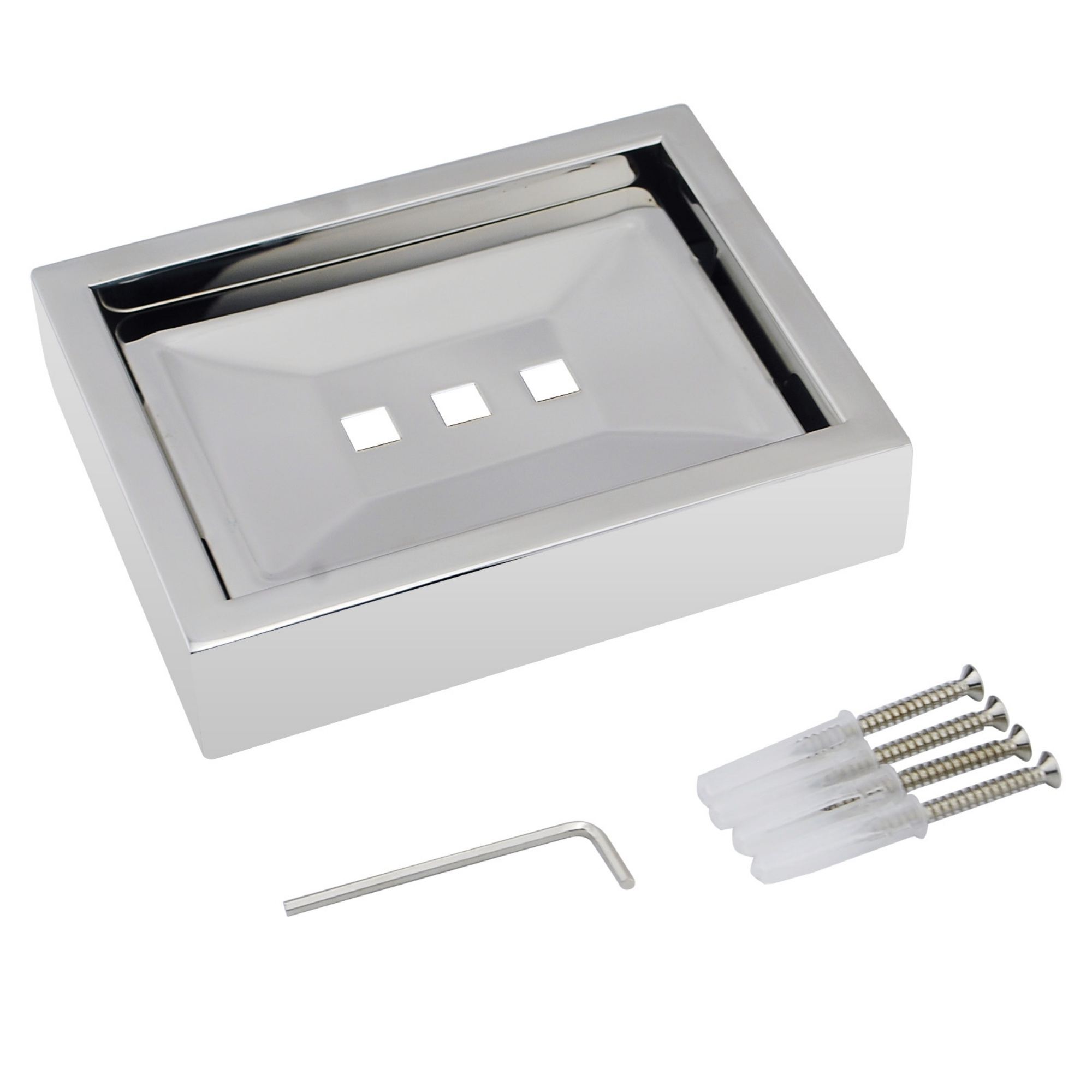 Square Stainless Steel Wall Mounted Bathroom Laundry Wash Shower Soap Dish Tray Holder Chrome/Nero Black/Brushed Gold