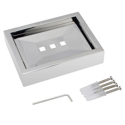 Square Stainless Steel Wall Mounted Bathroom Laundry Wash Shower Soap Dish Tray Holder Chrome/Nero Black/Brushed Gold