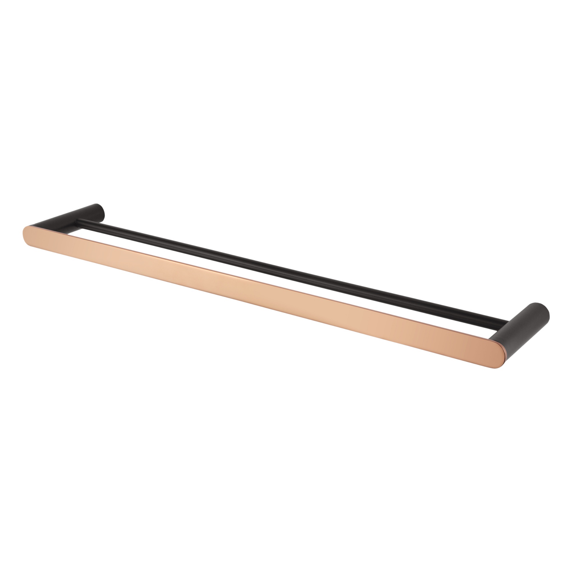 800mm Stainless Steel Round Double Towel Rail Bathroom Wall Mounted Towel Holder Hanger Rack Chrome/Black/Brushed Rose Gold