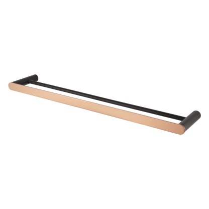 600mm Round Stainless Steel Double Towel Rail Bathroom Wall Mounted 2 Bar Clothes Towel Hanger Holder Chrome/Matte Black/Black Rose Gold