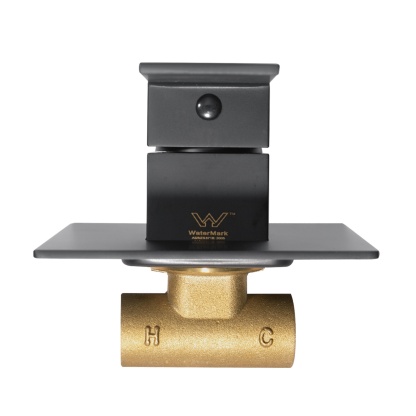 Square Brass Built-in Bath Shower Mixer Tap Bathroom Basin Sink Flick Mixer Tap Chrome / Matte Black / Brushed Yellow Gold / Gunmetal Grey