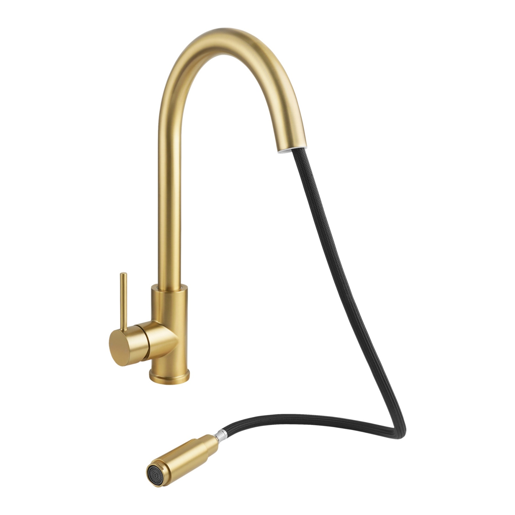 360° Swivel Pull Out Spout Kitchen Mixer Tap Kitchen Basin Sink Faucet Chrome / Matte Black / Brushed Yellow Gold