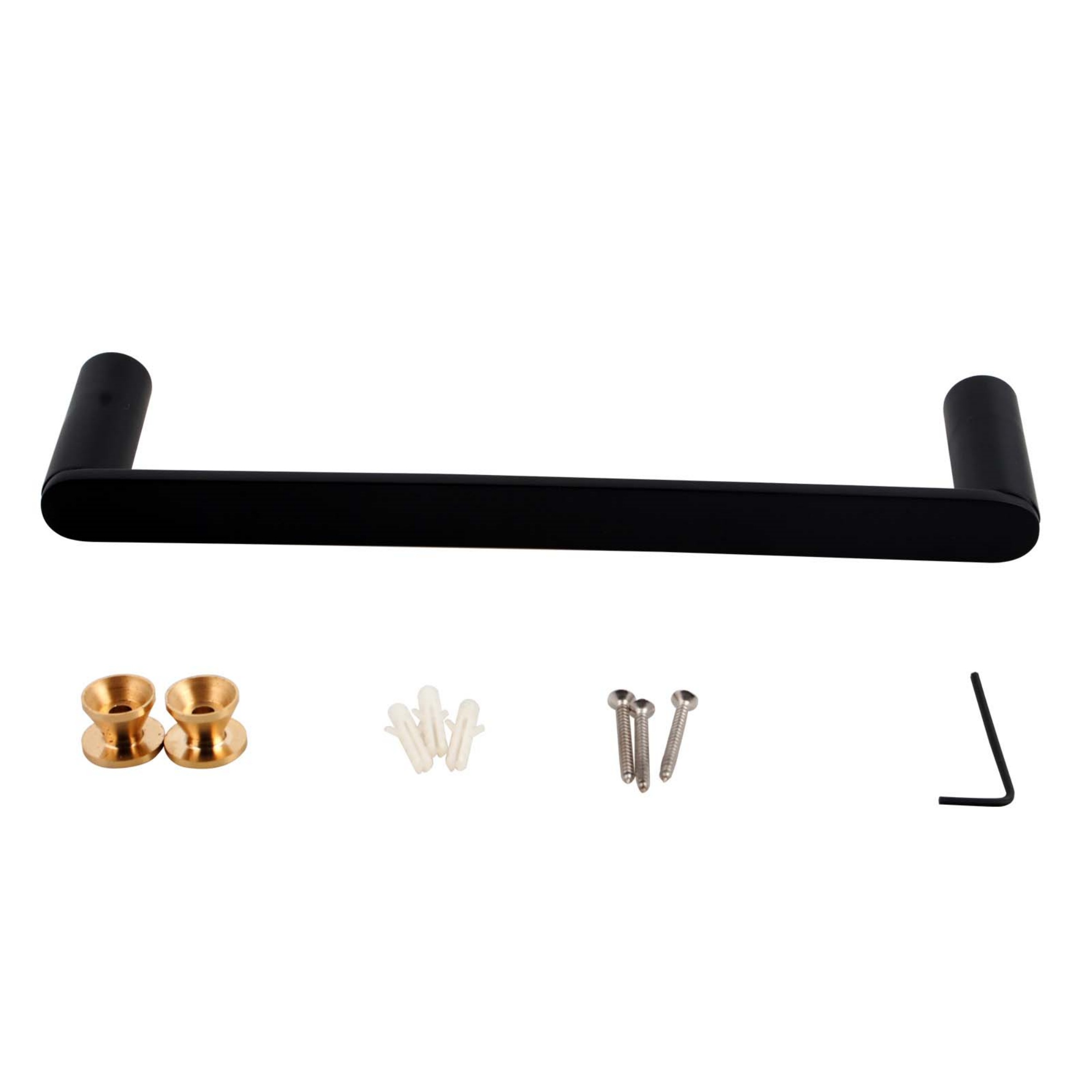 300mm Round Stainless Steel Towel Rail Rack Bathroom Wall Mounted Single Bar Towel Clothes Hanger Holder Chrome/Nero Black/Black Rose Gold