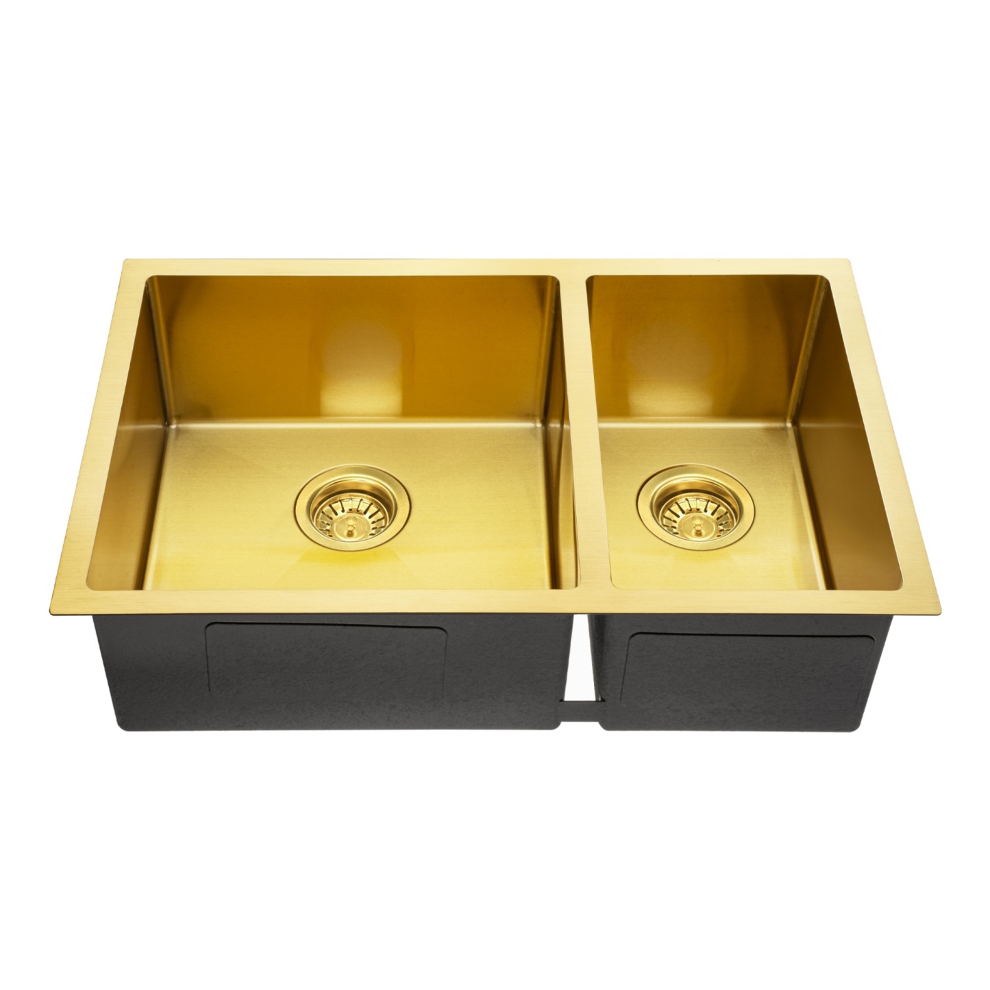 710x450mm Double Bowl Stainless Steel Kitchen Laundry Sink Basin Brushed Yellow Gold/Dark Grey/Silver