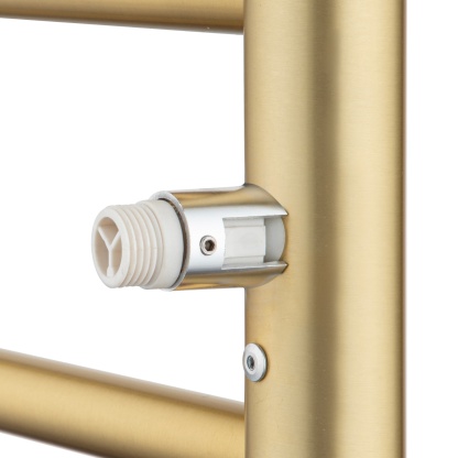 Round Aluminum Electric Heated Towel Rail Rack 6 Bars Bathroom Wall Mounted Warmer Towel Dryer Holder Hanger Silver/Black/Brushed Yellow Gold